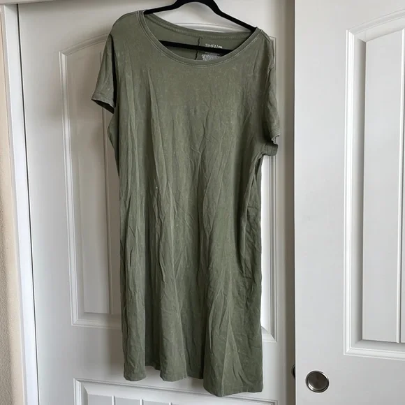Green Acid Washed T-Shirt Dress | Color: Green | Size: Xxl | Abbeykayblog's Closet